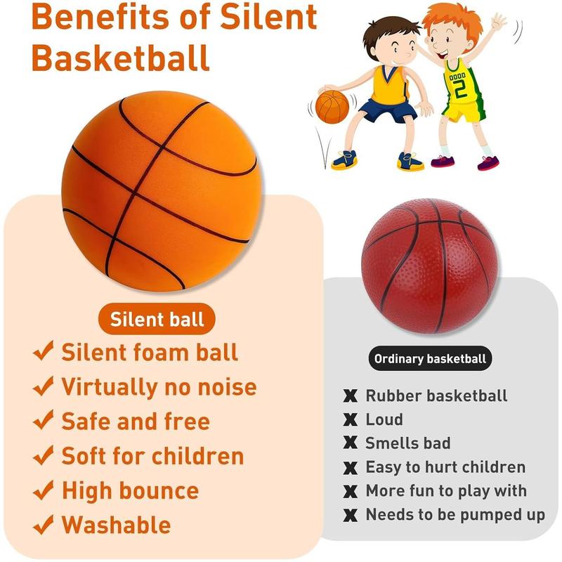 Silent Basketball, Quiet Bounce Basketball, Hush Handle Silent Basketball, Uncoated High-Density Foam Ball