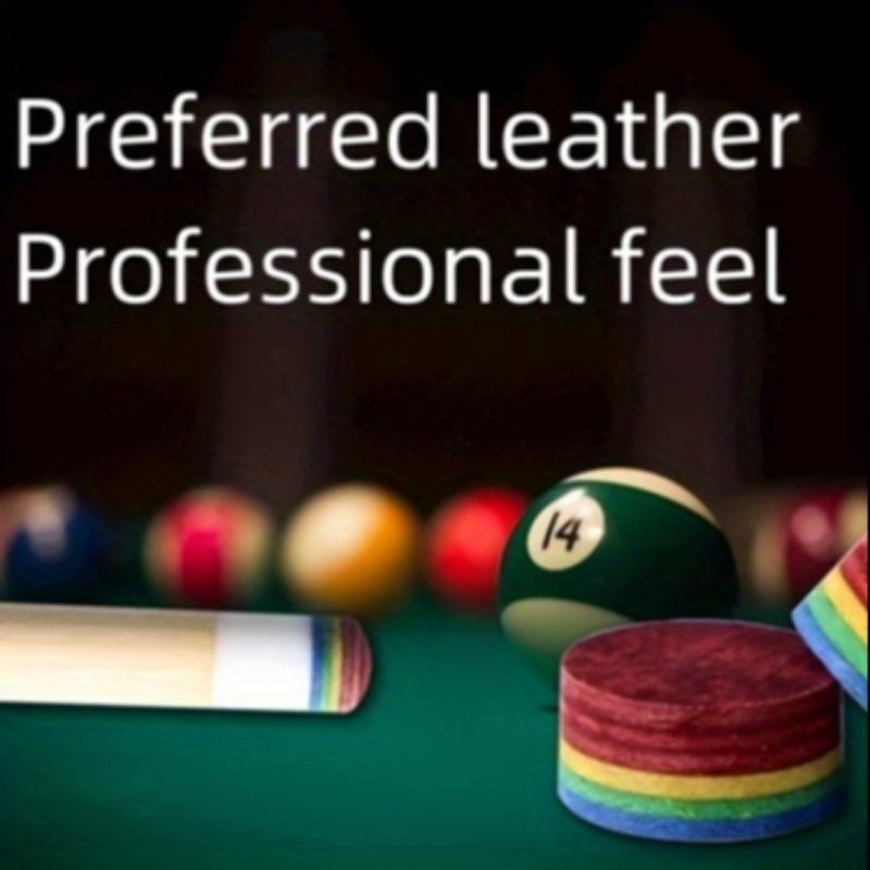 Rainbow Leather Head, 3 Counts Multi-layer Pressed Pool Cue Leather Head, Pool Cue Head Supplies, Billiards & Snooker Equipment