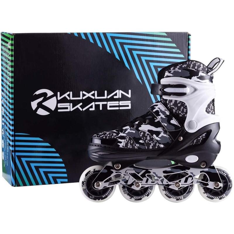 Adjustable Inline Skates with Light up Wheels, Fun Illuminating Skates for Kids Girls Youth