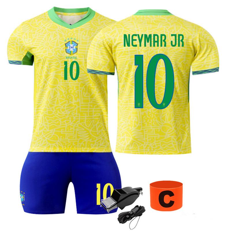 MoeYi Kids Soccer Jersey FC Boys Football Uniforms for NEYMAR JR Fans Short Sleeve Kids Size Fit:10-11y