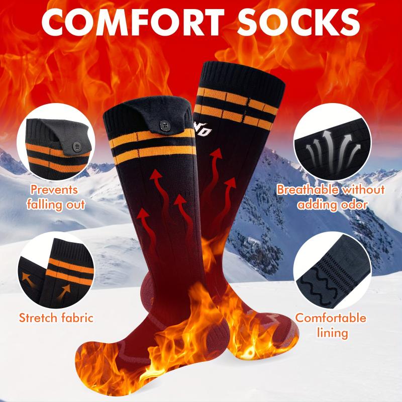 Rechargeable Heated Socks, Unisex Winter Warm Foot Warmer, Washable, Suitable for Outdoor Activities 2025 Black Friday