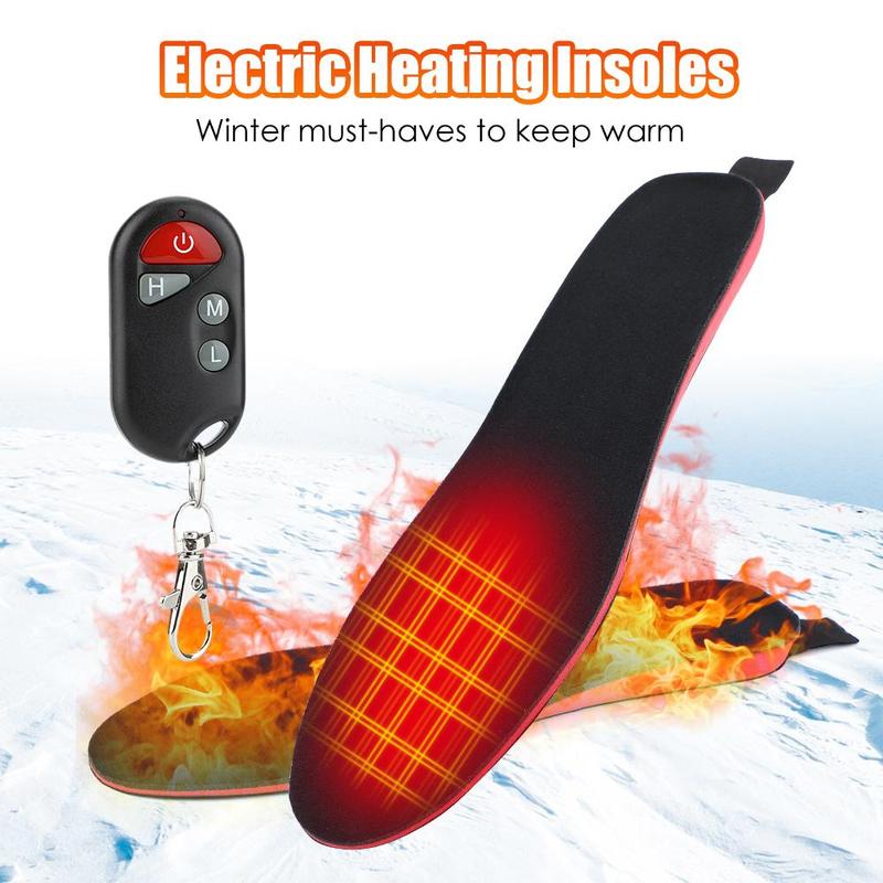 Electric Heated Insoles, 1 Pair Rechargeable Foot Warmer with 3 Temperature Settings, Shoe Insoles, Foot Accessories for Outdoor Camping Skiing Fishing Hunting, Foot Massager Footwear Comfort