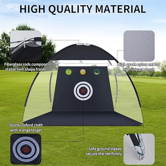 10x7ft All in 1 Golf Hitting Nets with Targets and Mats for Backyard Driving Home Practice