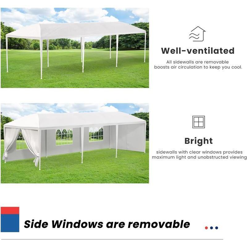 10x10‘ 20’ 30‘ Canopy Tent with 4~8 Removable SideWalls,Tent Outdoor for Wedding Party Camping,Gazebo Canopy for Backyard Patio Garden,Garage Carport