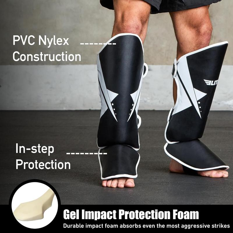 Muay Thai Shin Guards Kickboxing MMA Muay Thai Leg Instep Protective Pads, Martial Art Kicking Sparring Training Gear for BJJ Karate Boxing Taekwondo