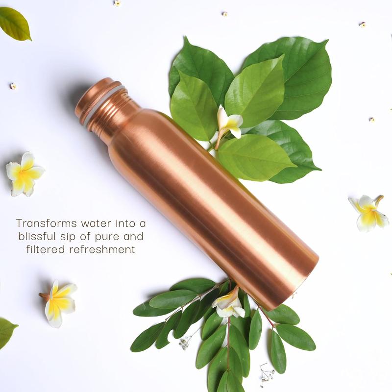 100% PURE Copper Water Bottle 34 oz Leak Proof Design Ayurveda Benefits Pitcher for Sport Fitness Yoga 1000 ml