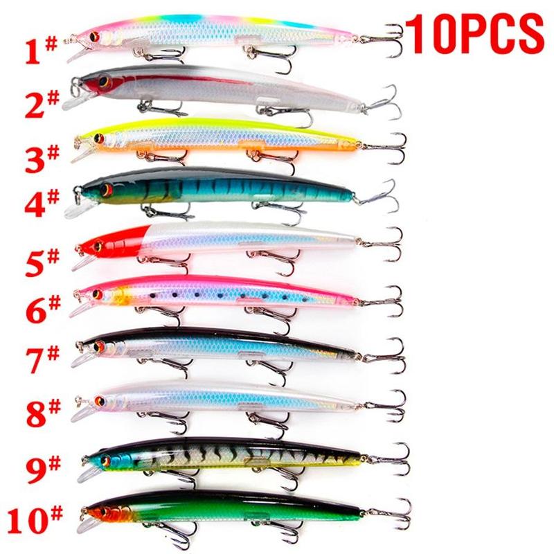 Artificial Fishing Lure, 10pcs set Simulation Fishing Bait with Hooks, Outdoor Fishing Accessories, Flyfishing, Solocamping, picnicaesthetic