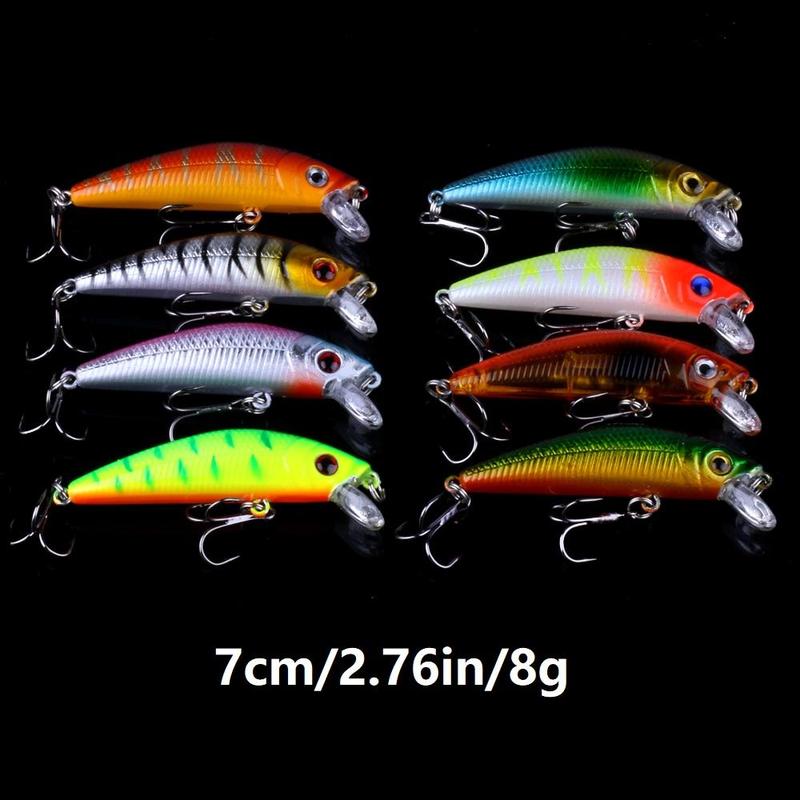 Durable Artificial Fishing Lure, 56pcs set Mixed Color & Shape Fishing Lure with Hook, Durable Mixed Fishing Baits for Outdoor Fishing Christmas Gifts, Fishing Gifts for Men