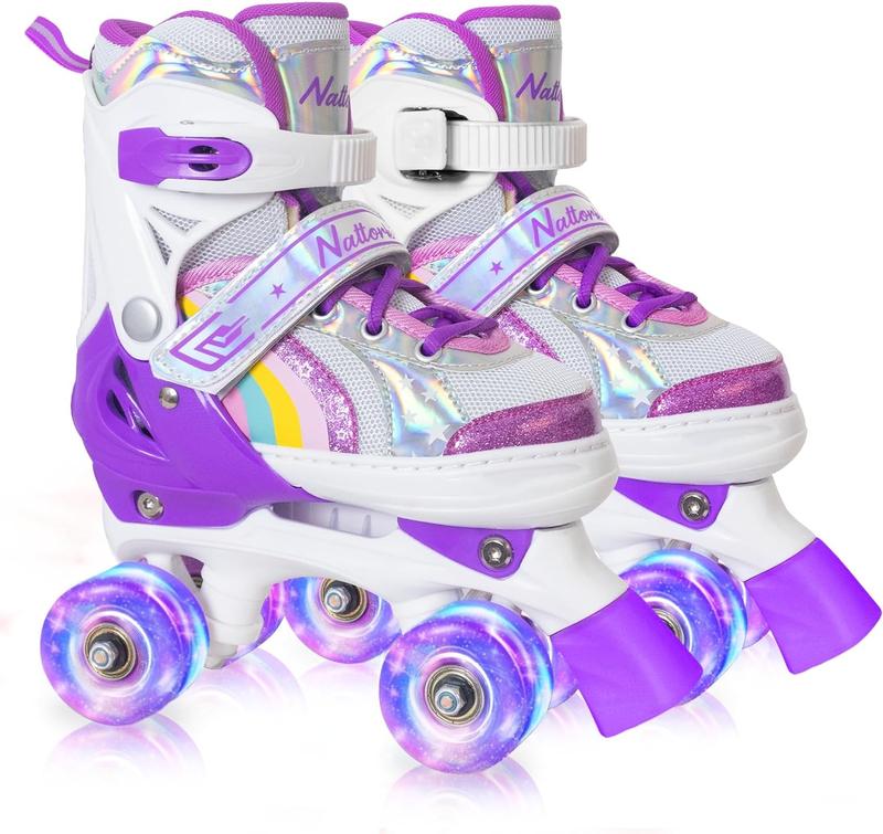 Nattork Adjustable Roller Skates for Kids - Purple