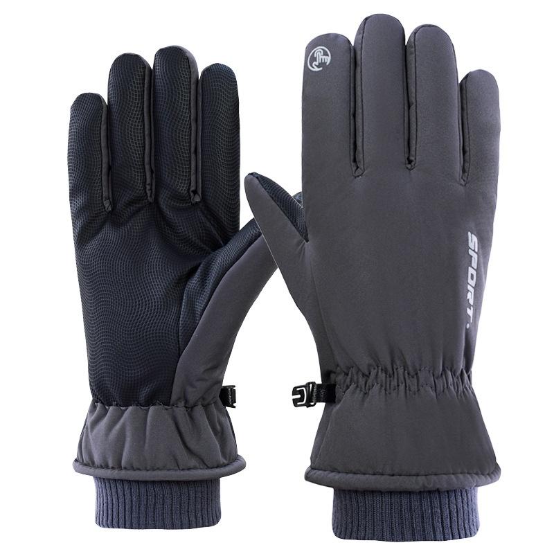 Ski Gloves Men's and Women's Winter Fleece-lined Warm Outdoor Biking Mountain Climbing Waterproof and Windproof Thick Cold-Proof Motorcycle Cross-Border