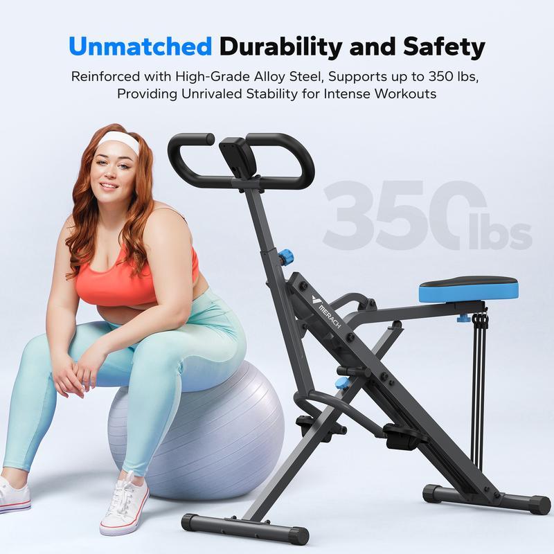 Electric squat exercise Squat Machine Glutes WorkoutAdjustable Resistance Foldable ExerciseEquipment Leg Exercise Machine with 350lbsWeight Capacity, Rowing Machine