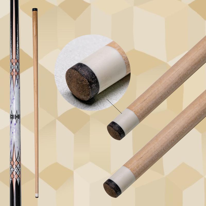 2024 Christmas Gift - White Hard Maple American Pool Cue Stick for Beginners, Dual-Piece Design with Purple Color and Stylish Patterns billiards