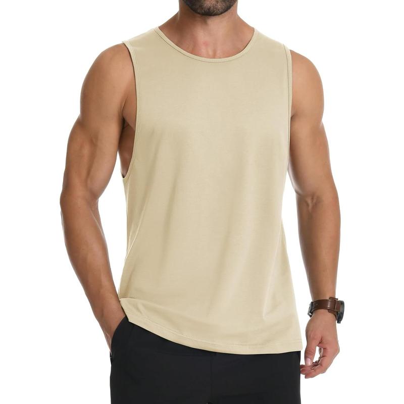 Men's Tank Top Cotton Sleeveless Muscle Cut Off T Shirts Gym Workout Tank Tops Summer Beach Tanks