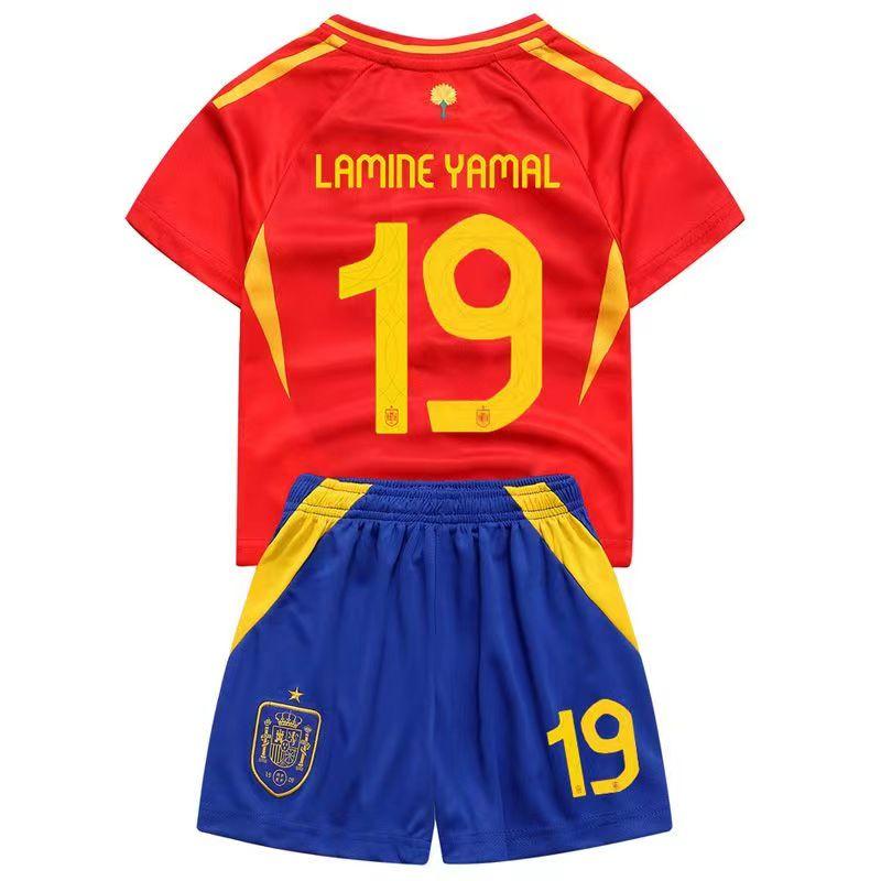 Euro 2024 Spain home shirt Yamal children's football kit 16#-28#