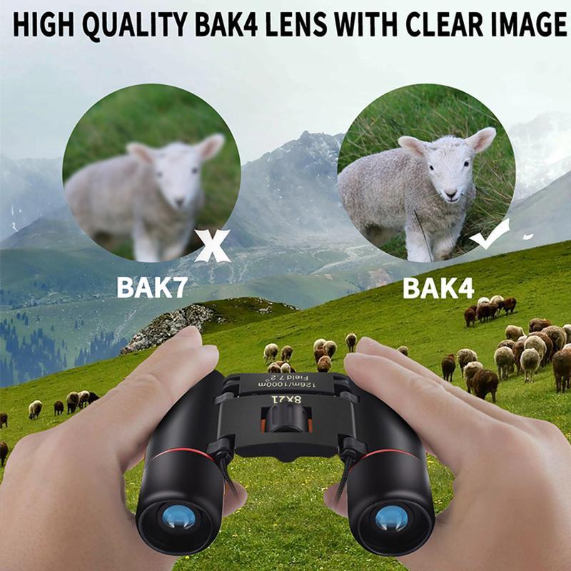 8x21 Binoculars, Portable Lightweight Binoculars, Outdoor Hunting Binoculars, Compact & Lightweight Binoculars for Outdoor Camping & Bird Watching