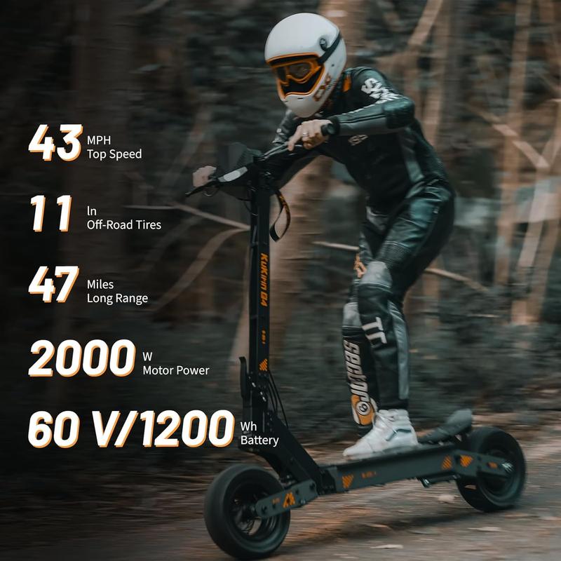 KUKIRIN G4 Electric Scooter - 43 Miles Range & 43 MPH Max Speed - 1200WH Power - 2000W Motor