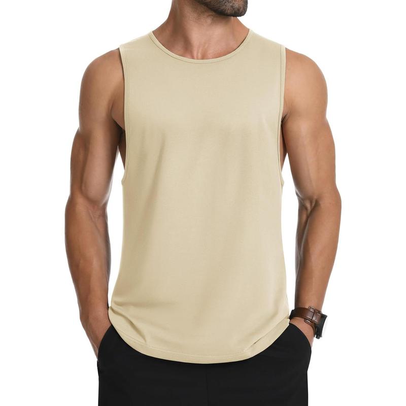 Men's Tank Top Cotton Sleeveless Muscle Cut Off T Shirts Gym Workout Tank Tops Summer Beach Tanks