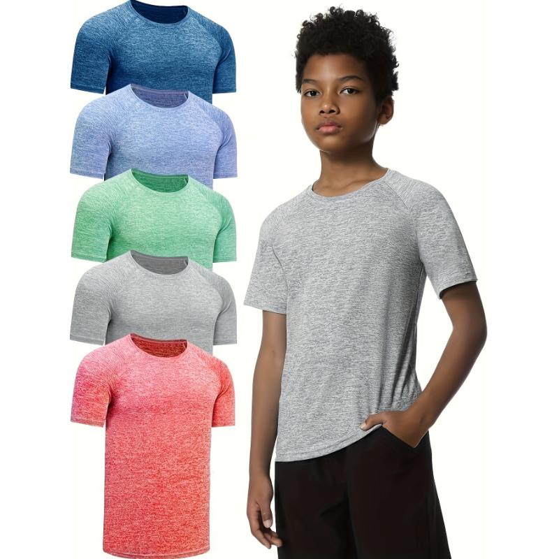 forbidden sweatpants  5 Boys Crew Neck Short Sleeve T-Shirts, Sports Training T-Shirts