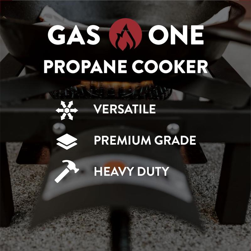 High Pressure Single Propane Burner for Outdoor Cooking with Heat Shield and Guard