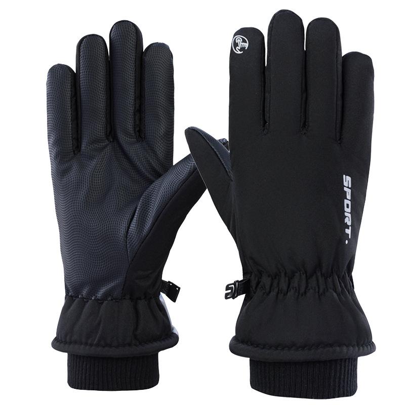 Ski Gloves Men's and Women's Winter Fleece-lined Warm Outdoor Biking Mountain Climbing Waterproof and Windproof Thick Cold-Proof Motorcycle Cross-Border