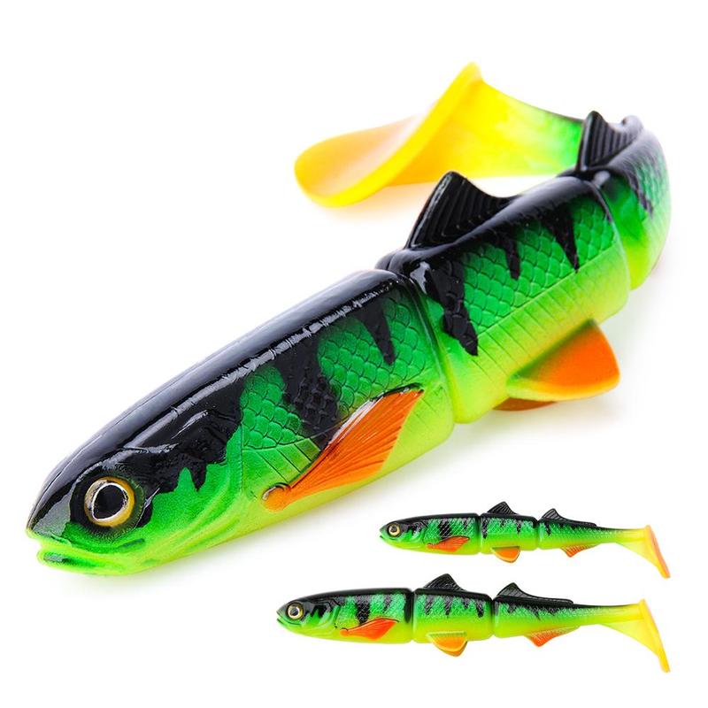 3D Swimbait Shad Jointed Perch Pike Fishing Lure, 1 Count Soft Lifelike Artificial Fishing Bait, Fishing Tackle, Outdoor Fishing Accessories