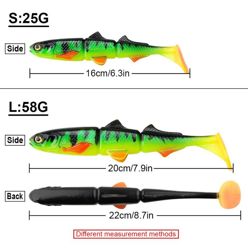 3D Swimbait Shad Jointed Perch Pike Fishing Lure, 1 Count Soft Lifelike Artificial Fishing Bait, Fishing Tackle, Outdoor Fishing Accessories