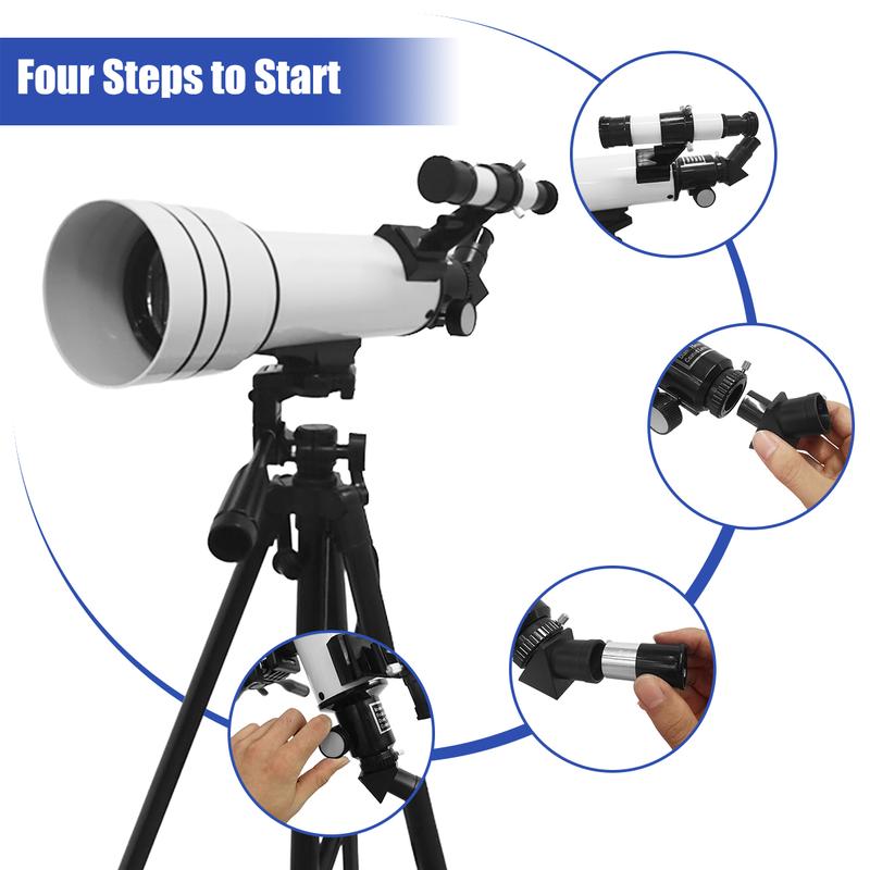 40070 Astronomical Telescope Take Pictures, Stargazing and Moon Gazing High Power HD Low Light Night Vision Large Aperture HD Anti-Reflection Coating Dual-purpose Heaven and Earth Explore the Mysteries of the Universe Christmas Gifts