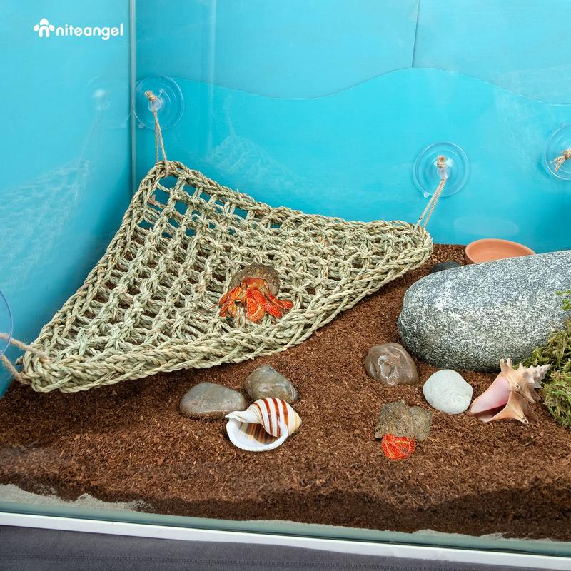 Bearded Dragon Hammock Reptile Lounger for Chameleon, Lizards, Gecko, Snakes, Lguana Reptiles, Geckos (Triangle 17'' x 12.5'')