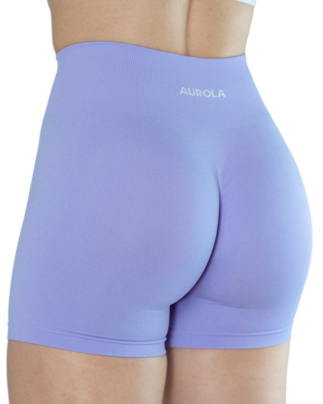 AUROLA Dream Workout Shorts for Women Roll Up,Seamless Soft Smooth Gym Yoga Scrunch Active Shorts,May not squat proof