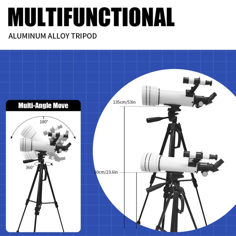 40070 Astronomical Telescope Take Pictures, Stargazing and Moon Gazing High Power HD Low Light Night Vision Large Aperture HD Anti-Reflection Coating Dual-purpose Heaven and Earth Explore the Mysteries of the Universe Christmas Gifts