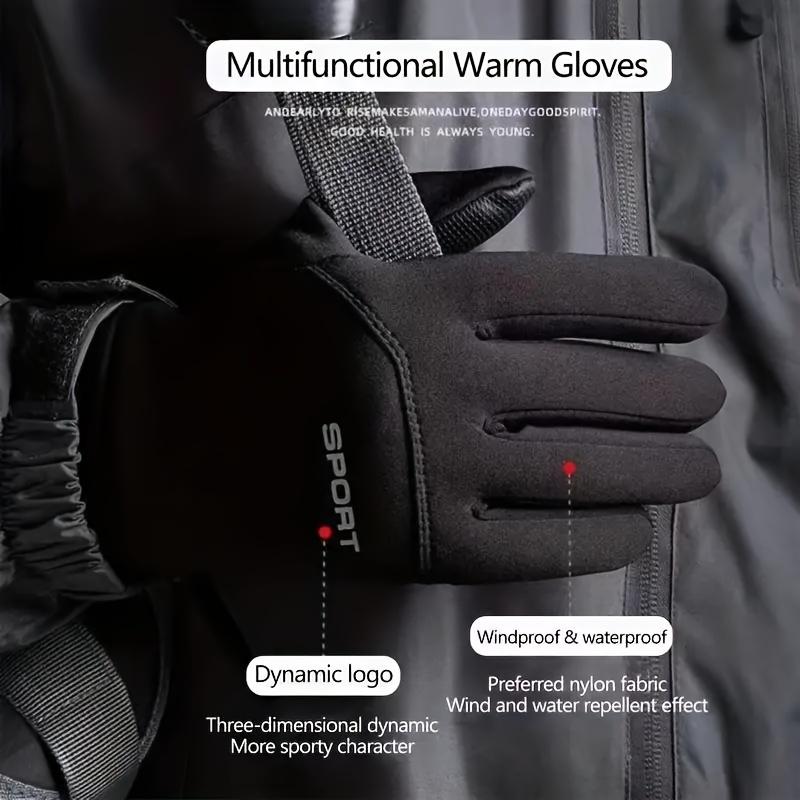 Winter gloves - warm, windproof and waterproof, compatible with touch screens for cycling and driving