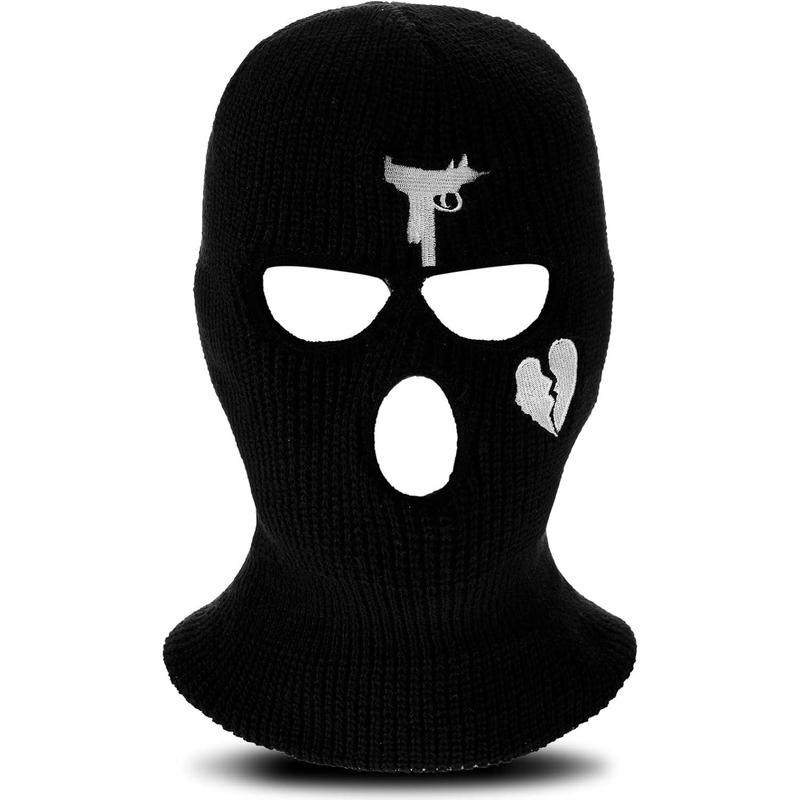 3 Hole Ski Mask Knitted Full Mask Windproof Balaclava Mask Winter Full Face Cover Cycling Mask Neck Warmer for Men Women