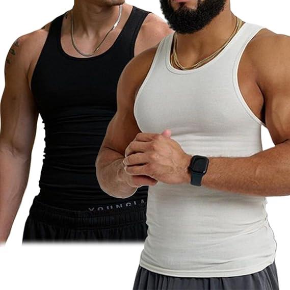 Ekko Beaters Vest Tank Top Shirt For Men, Wife Lover Hunk Muscle Fitness A-Shirt Undershirts, Fall Athletic Workout Gym Tank Top, Comfortable Tag-Free Daily Wear Menswear