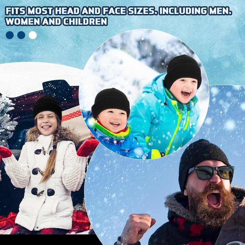 3 Hole Ski Mask Knitted Full Mask Windproof Balaclava Mask Winter Full Face Cover Cycling Mask Neck Warmer for Men Women