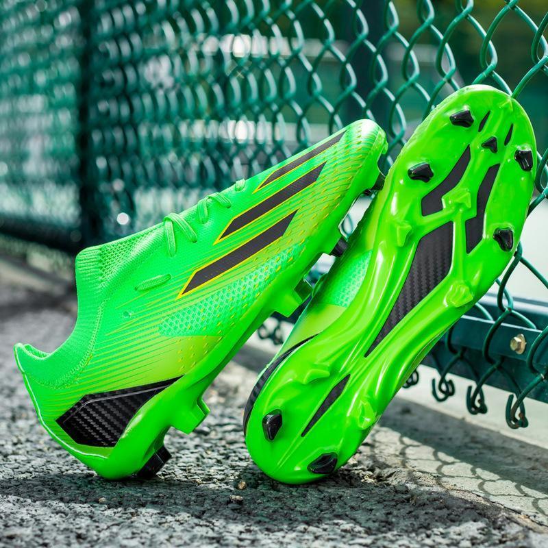 Mens Soccer Spikes Professional Turf Soccer Shoes Mens Indoor Outdoor Competition Training Athletic Big Boy's Sneakers green laces football boots