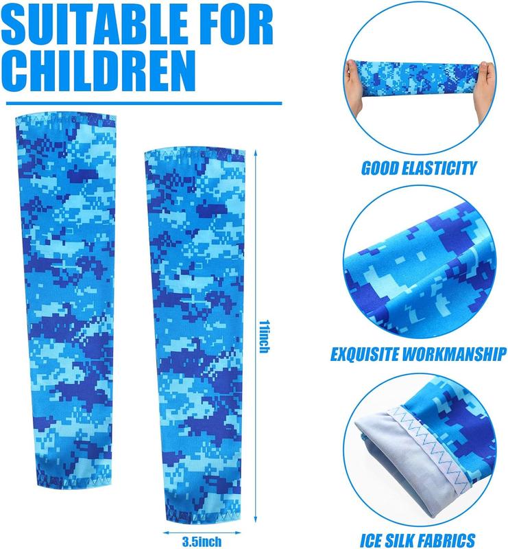 12 Pairs Arm Sleeves for  Baseball  Sleeve Camouflage UV Sun Protection Cooling Arm Cover for Boys Girls