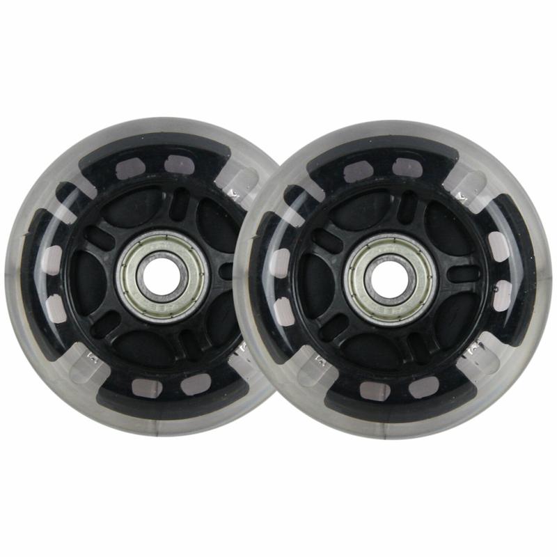 LED Inline Wheels 76Mm 82A Skate Rollerblade Ripstik Light up 2-Pack W Bearings