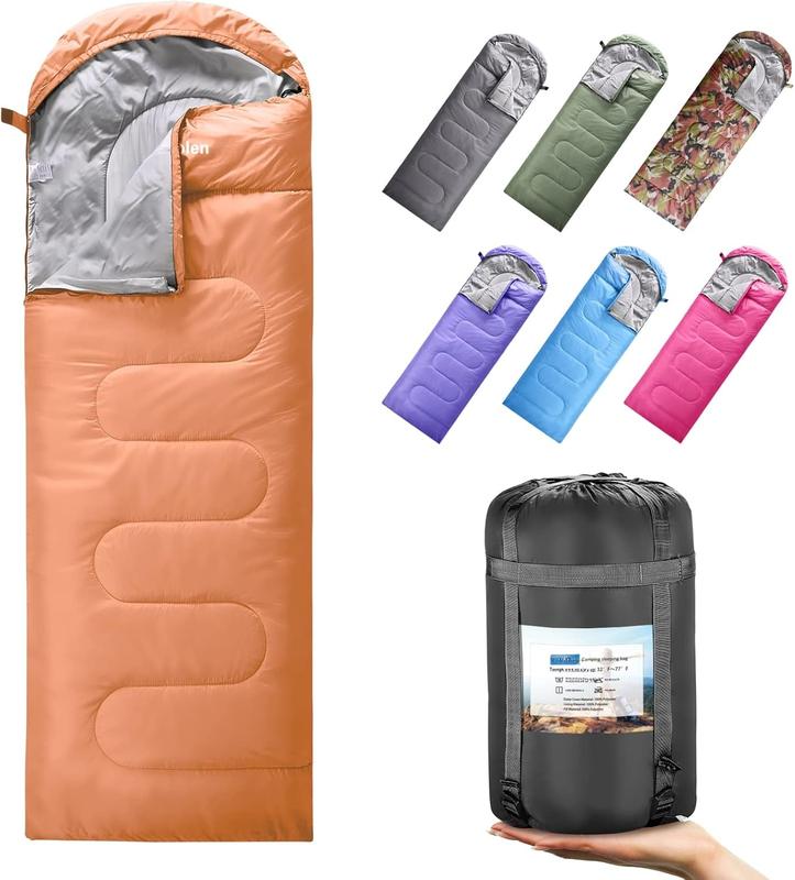 Sleeping Bags for Adults &  (Girls or Boys) - Use for Backpacking, Hiking and Camping - Suitable for Warm & Cold Weather - Lightweight, Portable,