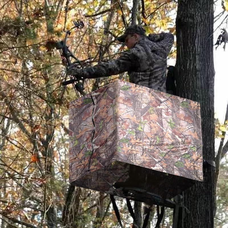 Hunting Tree Stand Blinds- Treestand Camo Blind Cover- Hunting Camouflage Ground Blind with Zipper for Deer, Turkey Hunting (Frames Not Included)