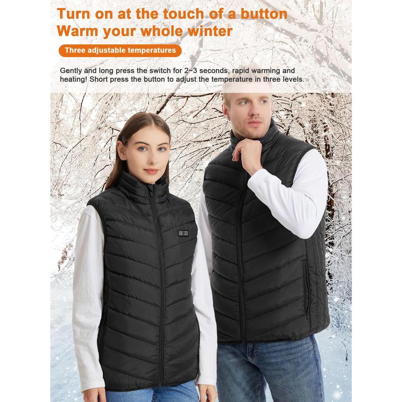 Heated Vest For Men Women Electric Heating Vest Warming Thermal Clothing Adjustable Outdoor Camping Hunting Skiing (no battery)