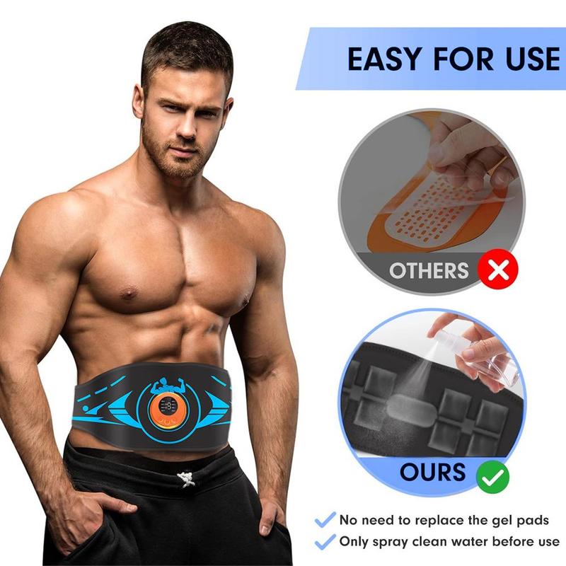 8 Modes 19 Intensity Levels Sports Massage Belt, 1 Set Abdominal Exercise Belt with LCD Display, Abdominal Training Belt, Fitness Equipment for Home Gym