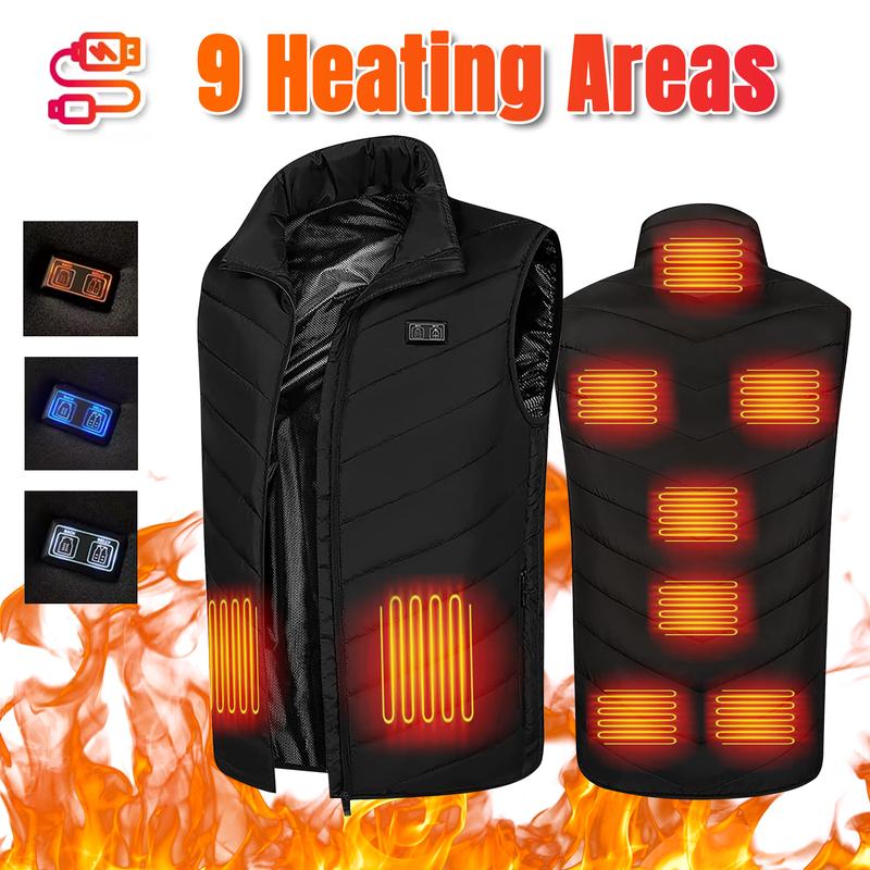 Heated Vest For Men Women Electric Heating Vest Warming Thermal Clothing Adjustable Outdoor Camping Hunting Skiing (no battery)