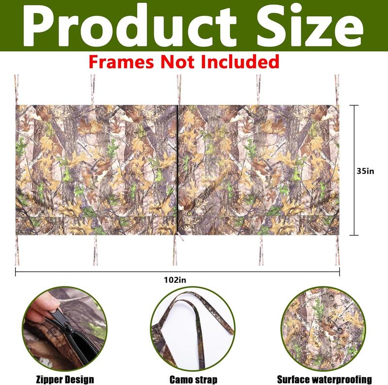 Hunting Tree Stand Blinds- Treestand Camo Blind Cover- Hunting Camouflage Ground Blind with Zipper for Deer, Turkey Hunting (Frames Not Included)