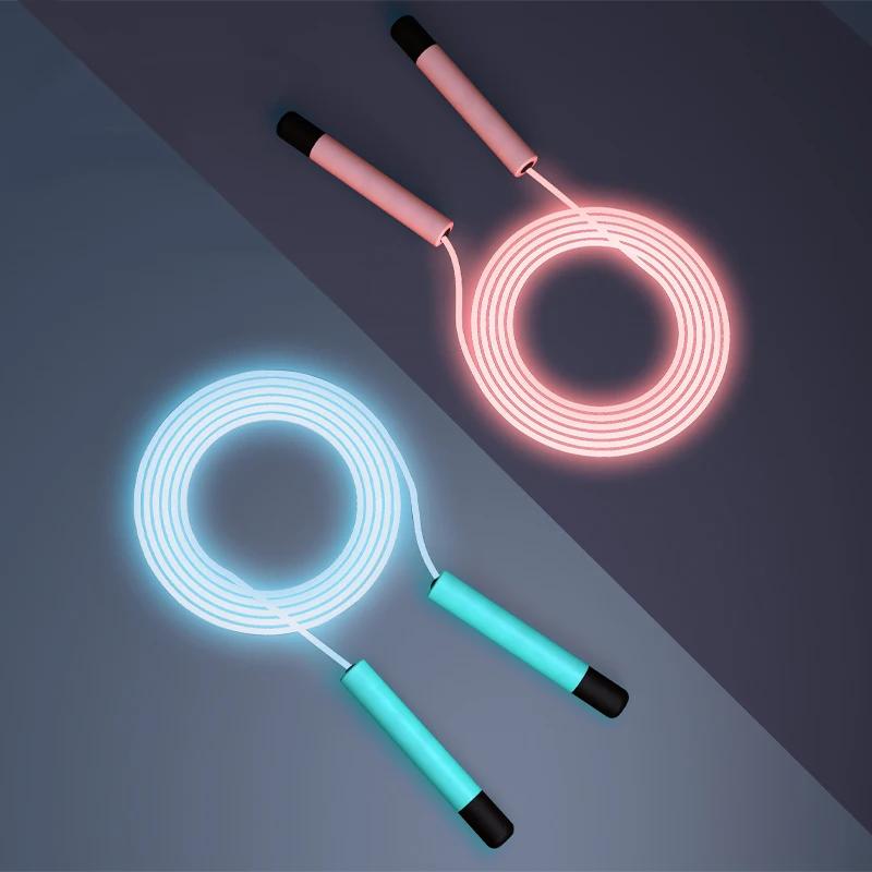 LED Glowing Jump Rope Skipping Ropes for Kids Adult Adjustable Skip Rope Portable Fitness Sports Equipment Exercise at Home Does not apply