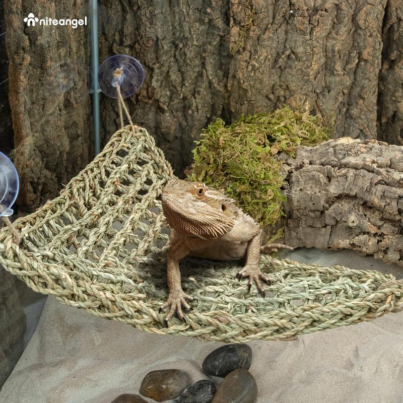 Bearded Dragon Hammock Reptile Lounger for Chameleon, Lizards, Gecko, Snakes, Lguana Reptiles, Geckos (Triangle 17'' x 12.5'')