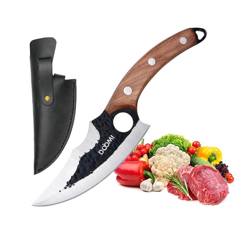 DOYOMI Outdoor Camping BBQ Knife with Sheath - Japanese Forged Boning Knife for Meat and Vegetables - Blade, Portable