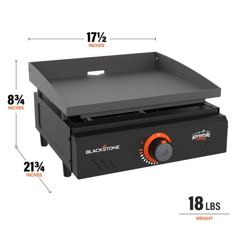 Blackstone Adventure Ready Single Burner 17” Tabletop Griddle with Non Slip Feet