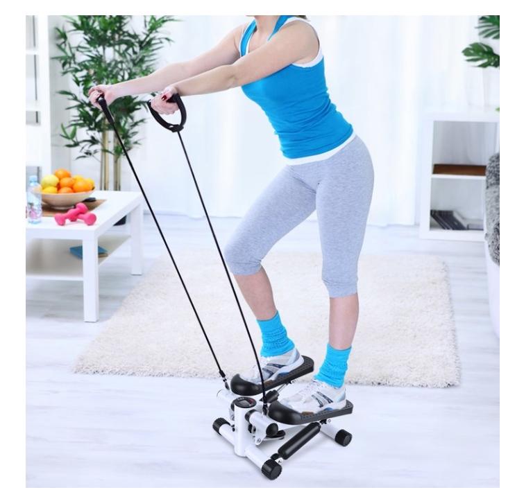 Mini Steppers for Exercise with Resistance Bands and LCD Monitor Without battery