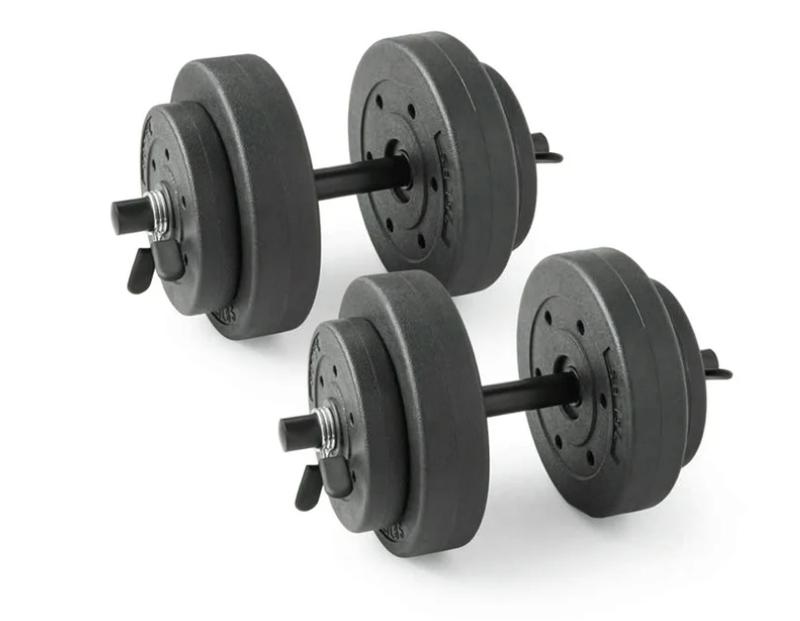 40lb Adjustable Vinyl Dumbbell Set for Fitness and Exercise