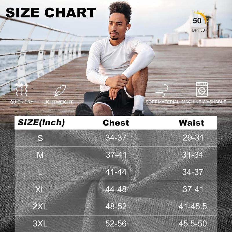 4-7 Pack Long Sleeve Shirts for Men Quick Dry Moisture Wicking Mens Long Sleeve Tee Shirts Workout T Shirts